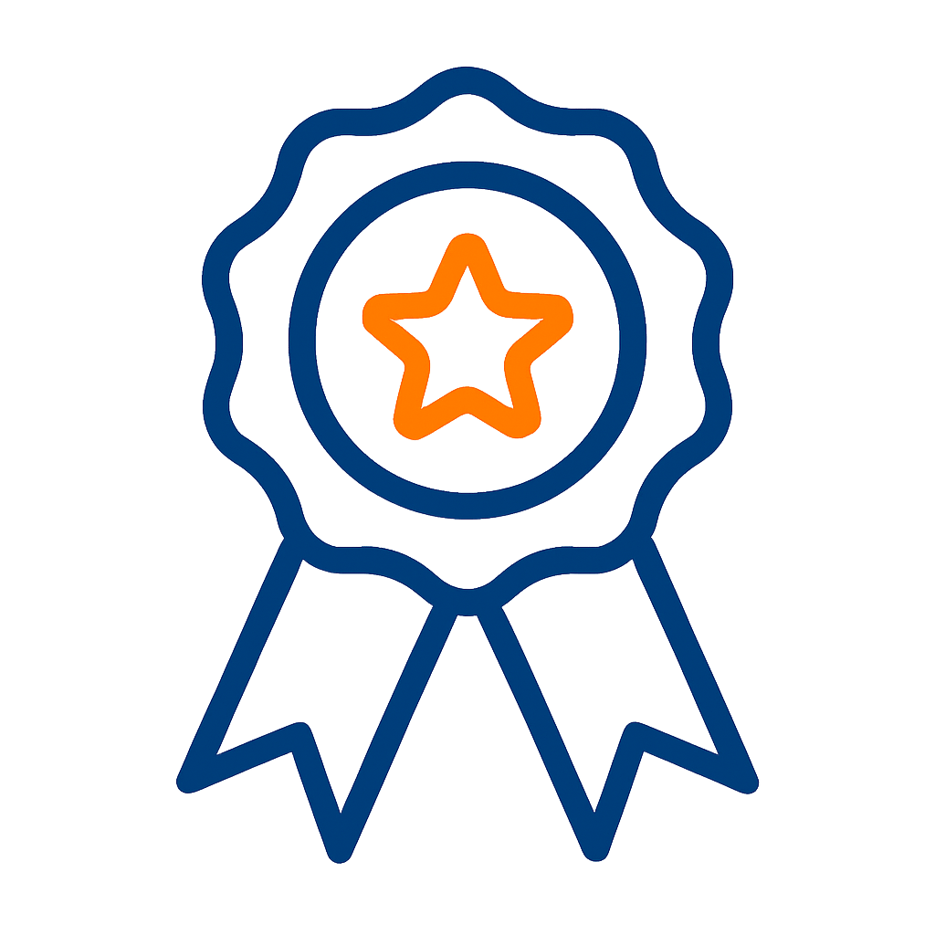 Certificazioni- medaglia:nastro con stella